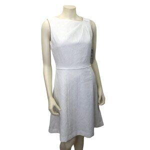 TAHARI-LEVINE WHITE SLEEVELESS‎  A LINE DRESS SZ 4 NEW WITH TAG